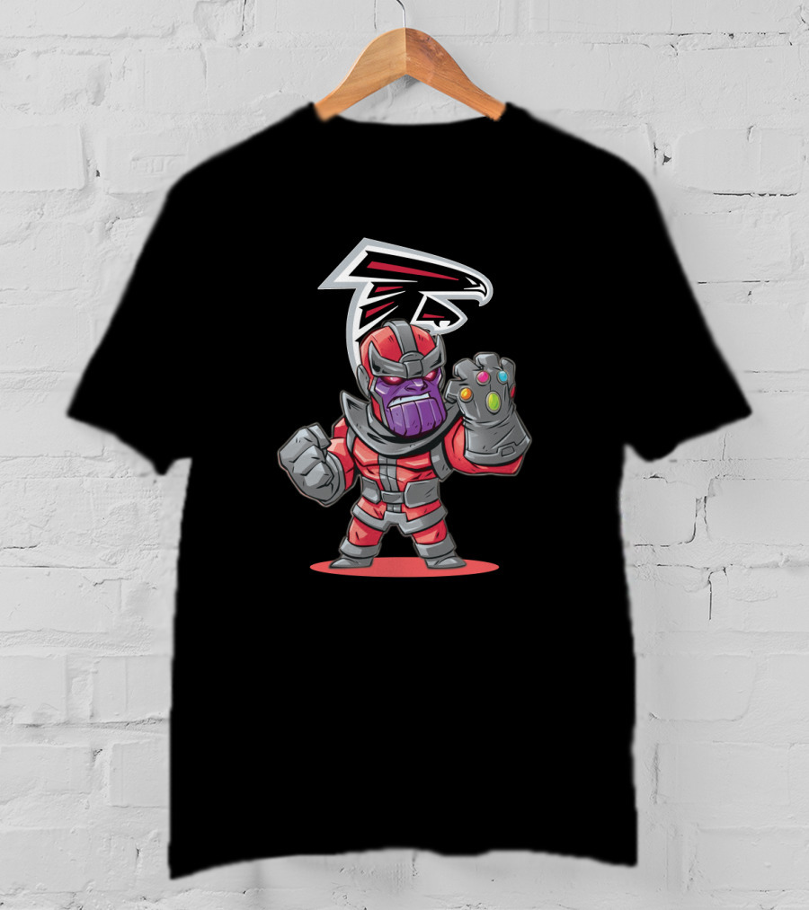 Thanos Atlanta Falcons Infinity Gauntlet Logo Mashup T-Shirt
