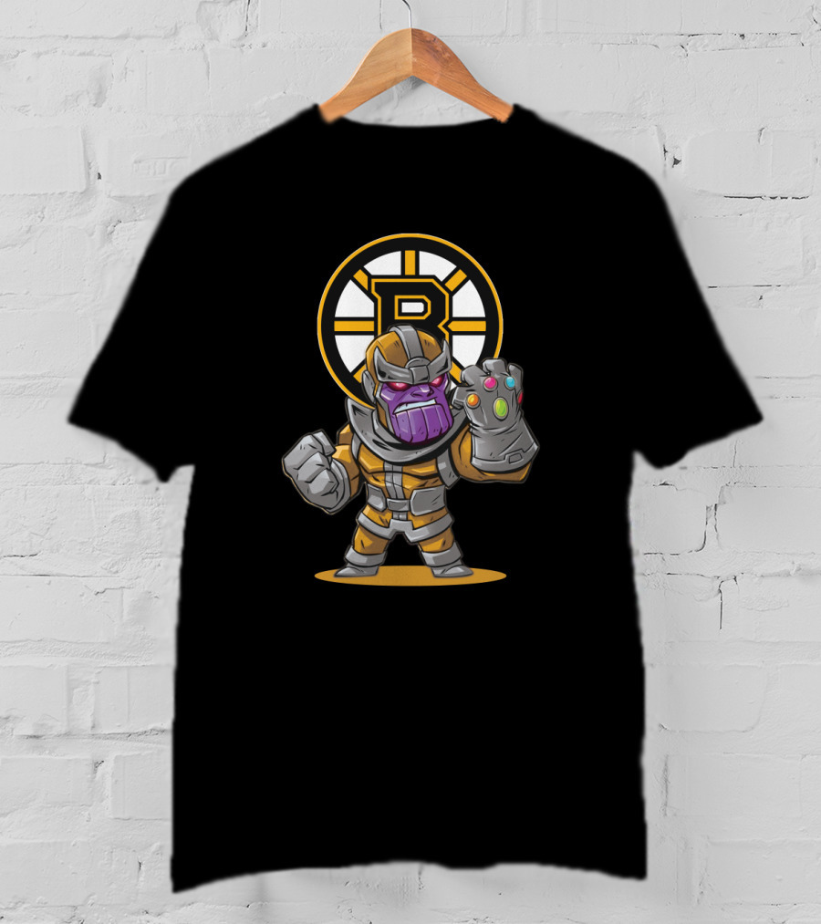 Thanos Boston Bruins Fans Infinity Gauntlet Crossover T-Shirt