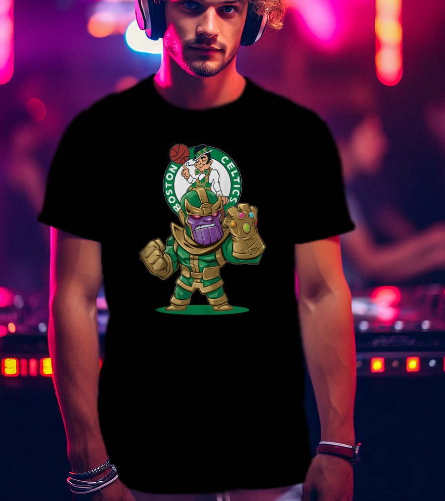 Boston Celtics Thanos Infinity Gauntlet Crossover T-Shirt