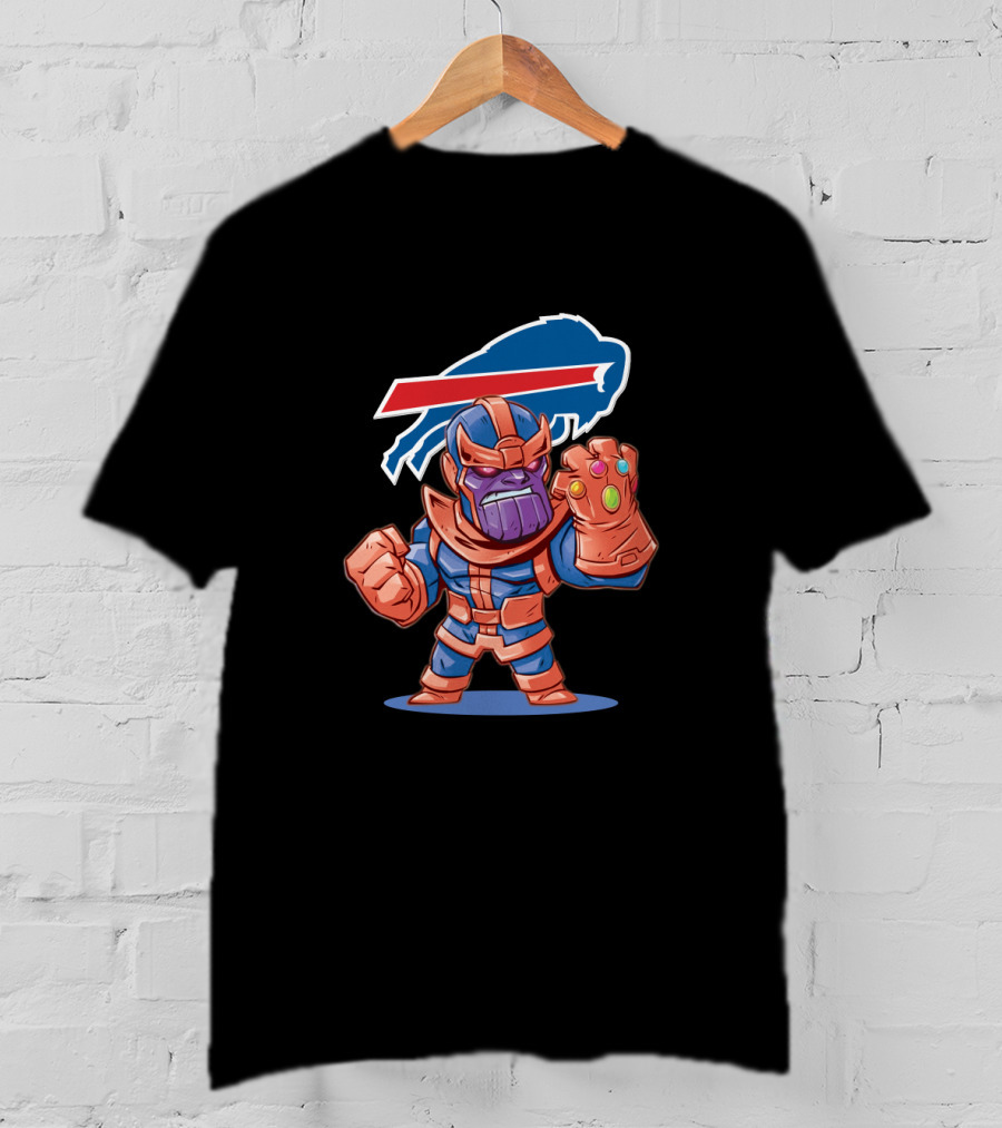 Thanos With Buffalo Bills Logo Fandom Fusion T-Shirt
