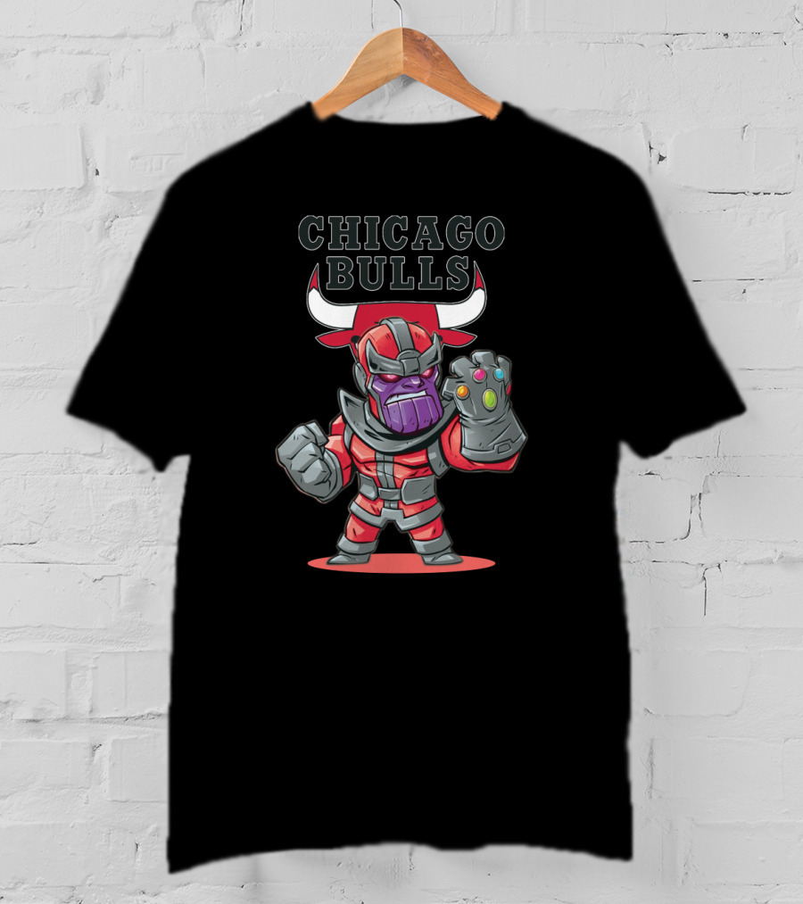 Chicago Bulls Fans Thanos Infinity Gauntlet Character T-Shirt