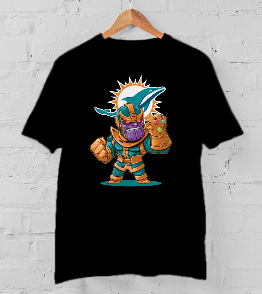 Thanos Miami Dolphins Logo Mashup T-Shirt