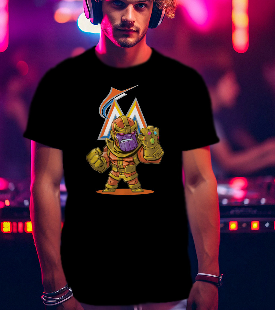 Thanos Miami Marlins Crossover Fan Fusion T-Shirt