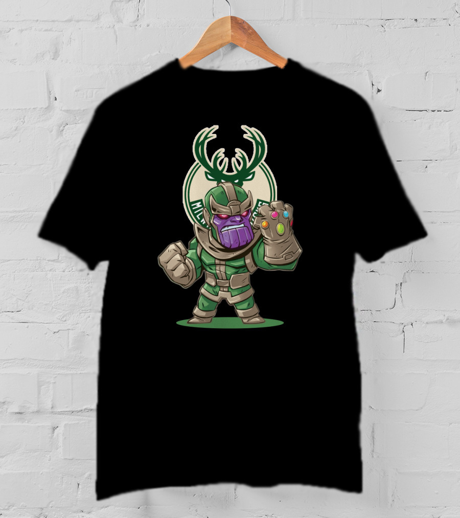 Thanos Milwaukee Bucks Crossover Fans Infinity Gauntlet T-Shirt