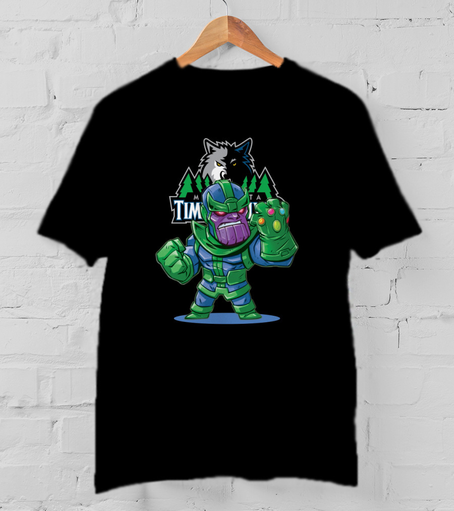 Thanos And Minnesota Timberwolves Logo Fusion Fandom T-Shirt