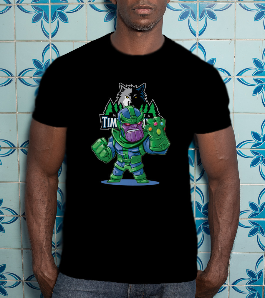 Thanos And Minnesota Timberwolves Logo Fusion Fandom T-Shirt