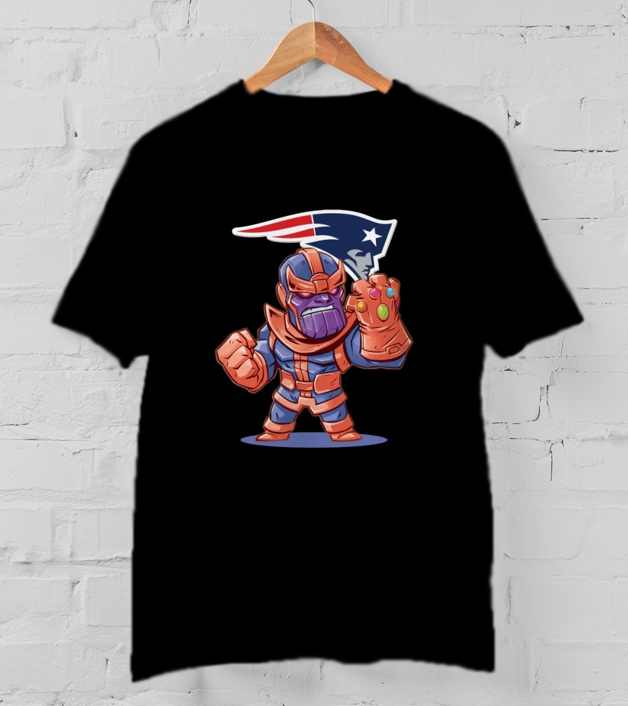 Thanos Meets New England Patriots Fans Crossover Character Mashup T-Shirt