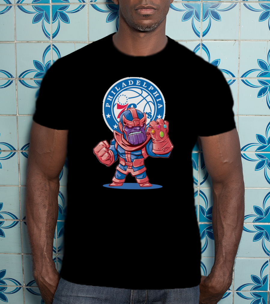 Philadelphia 76ers Marvel Thanos Crossover T-Shirt