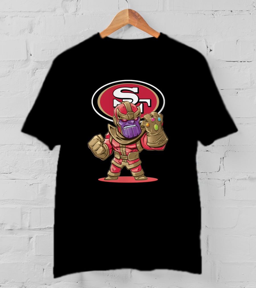 Thanos San Francisco 49ers Fans Avengers Football Infinity Gauntlet T-Shirt
