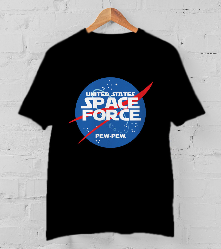 United States Space Force Pew Pew Parody NASA T-Shirt