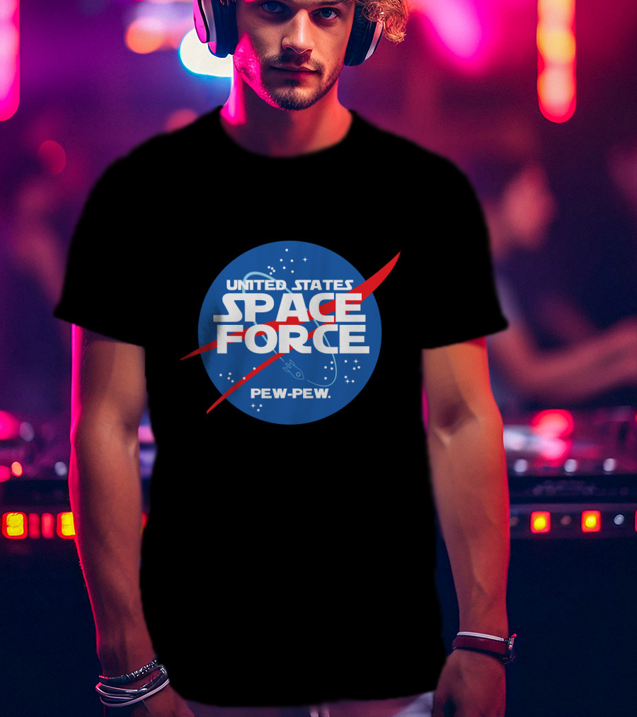 United States Space Force Pew Pew Parody NASA T-Shirt