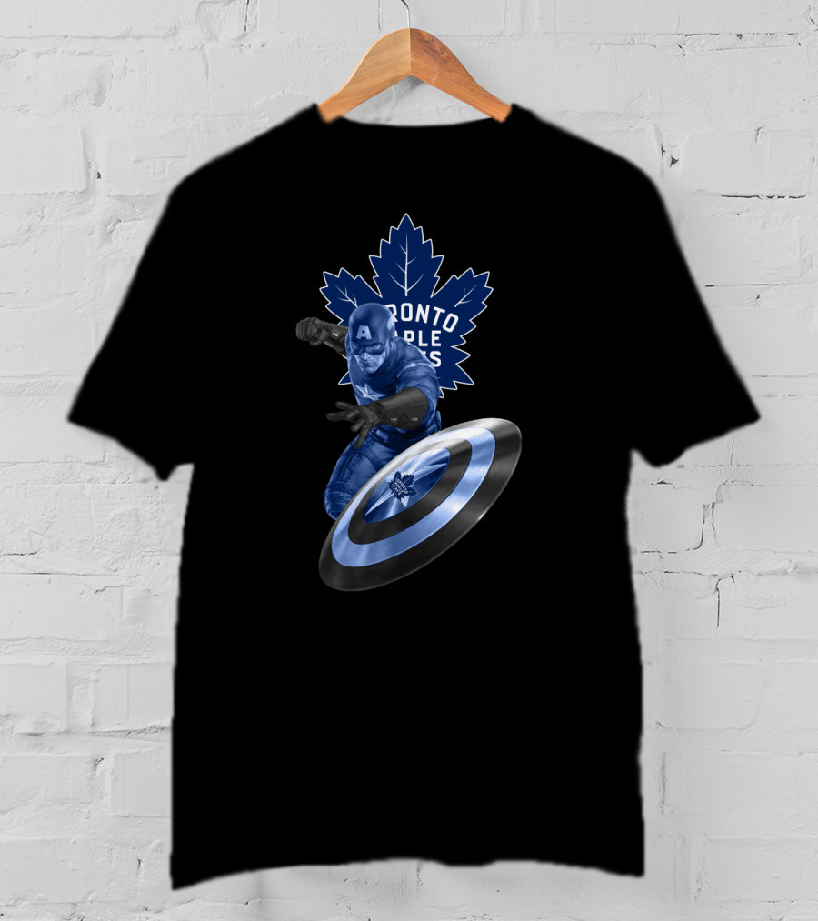 Toronto Maple Leafs Captain America Crossover With Maple Leaf Shield T-Shirt