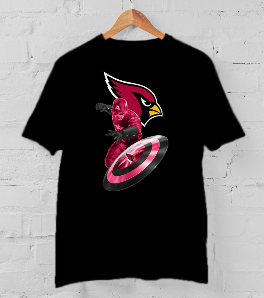 Arizona Cardinals Captain America Avengers Shield T-Shirt
