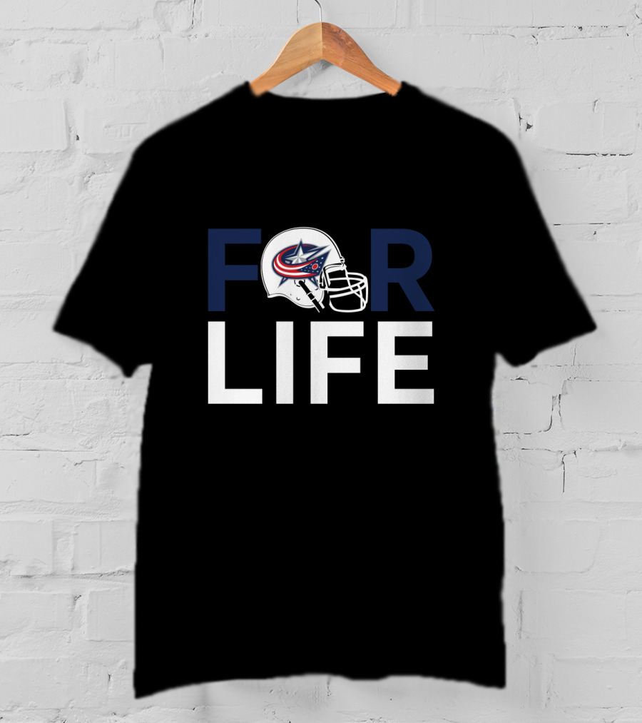 Columbus Blue Jackets Helmet Logo For Life Fan T-Shirt
