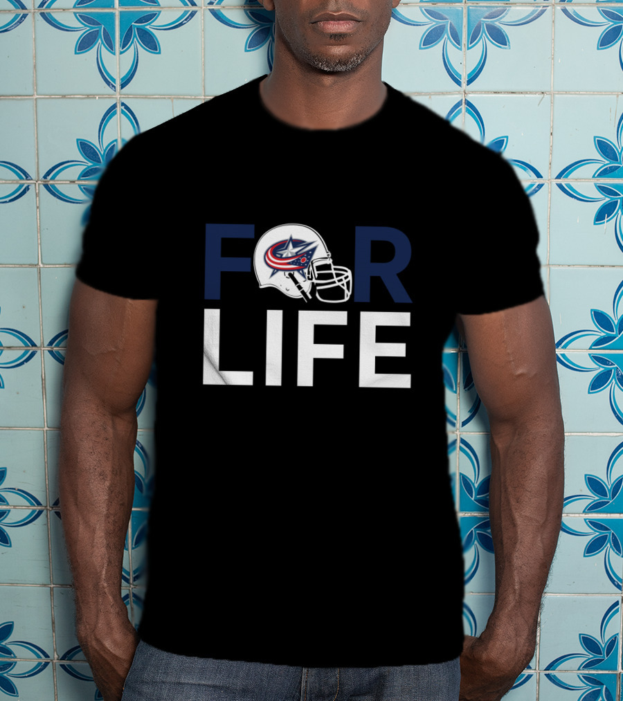 Columbus Blue Jackets Helmet Logo For Life Fan T-Shirt