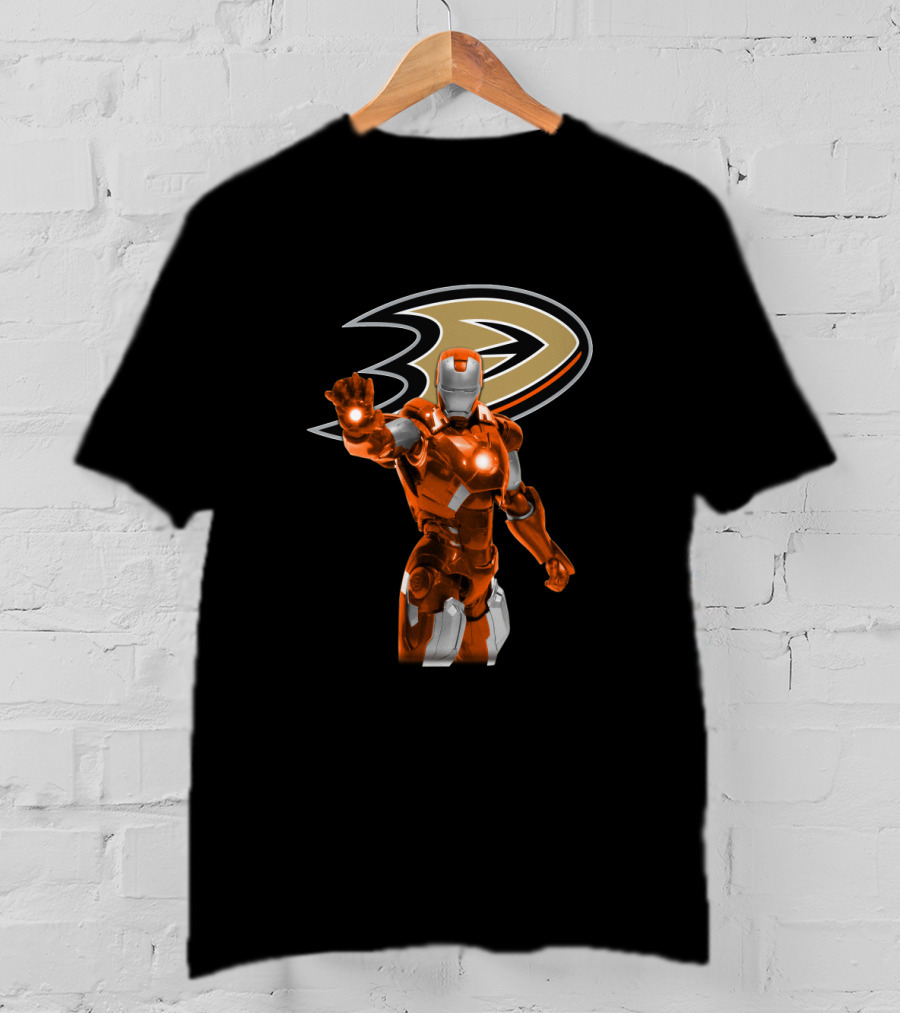Anaheim Ducks Iron Man Crossover With Iconic Team T-Shirt