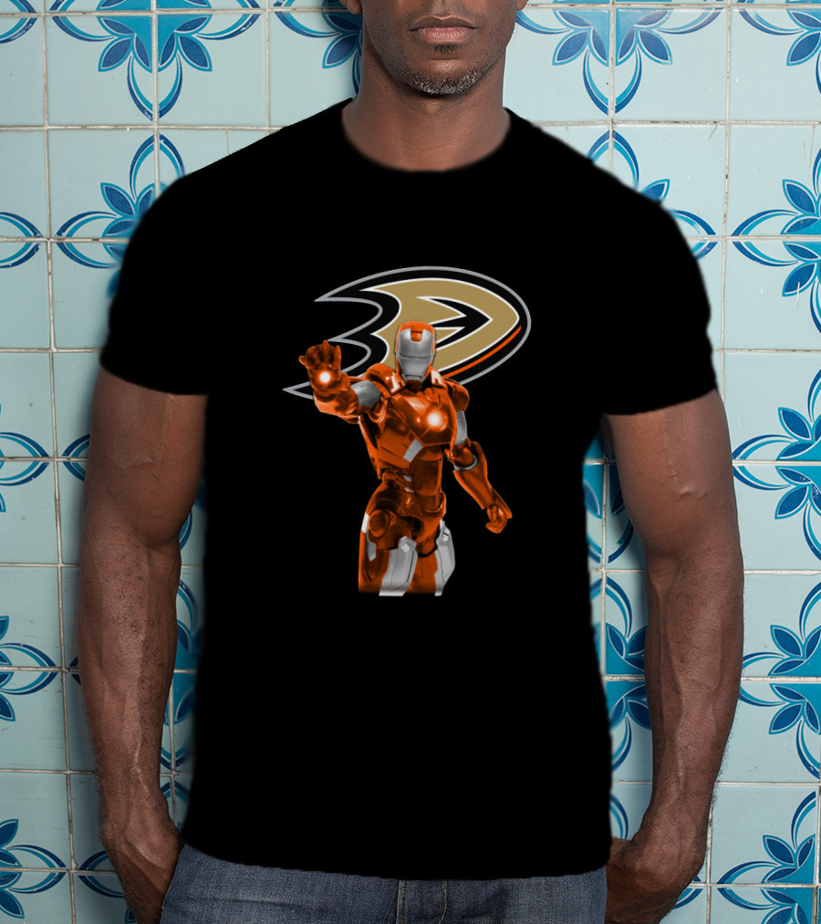 Anaheim Ducks Iron Man Crossover With Iconic Team T-Shirt