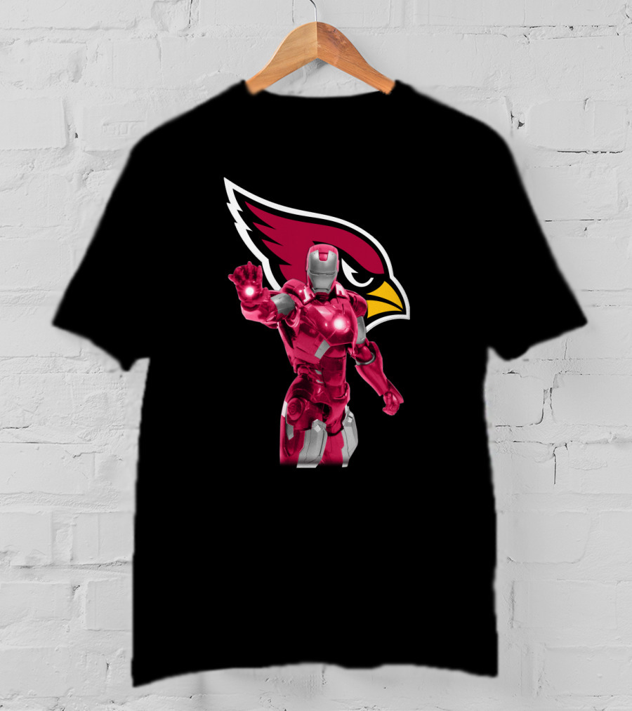 Iron Man Arizona Cardinals Fans Marvel Nfl Crossover T-Shirt