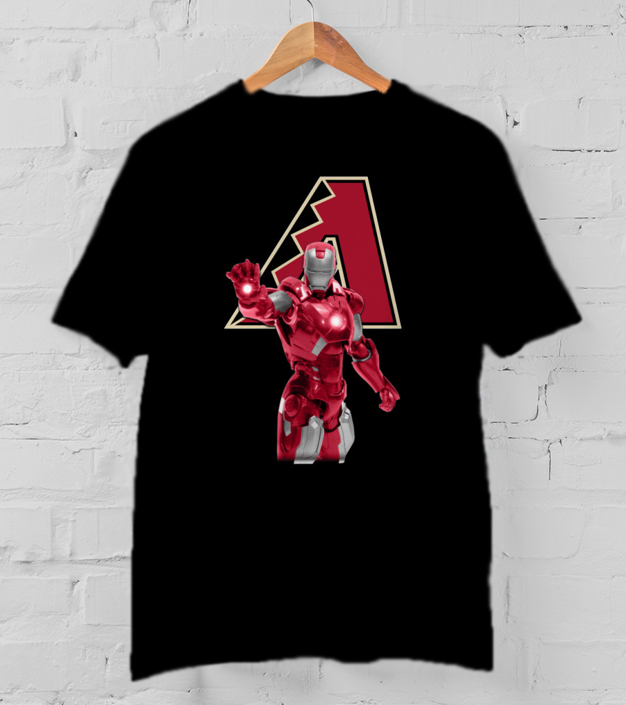 Iron Man Arizona Diamondbacks Marvel Baseball Crossover T-Shirt