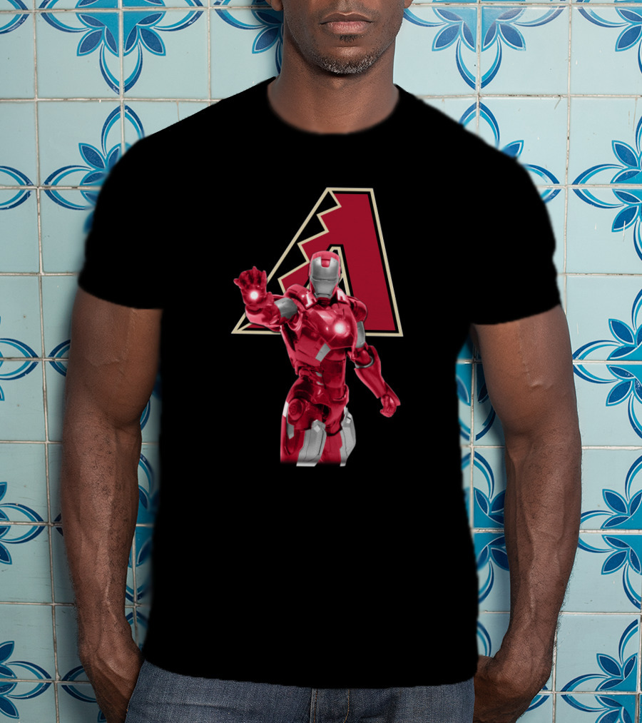 Iron Man Arizona Diamondbacks Marvel Baseball Crossover T-Shirt