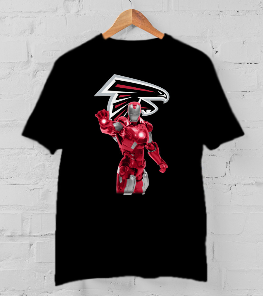 Iron Man Atlanta Falcons Fan Gear Marvel Crossover T-Shirt