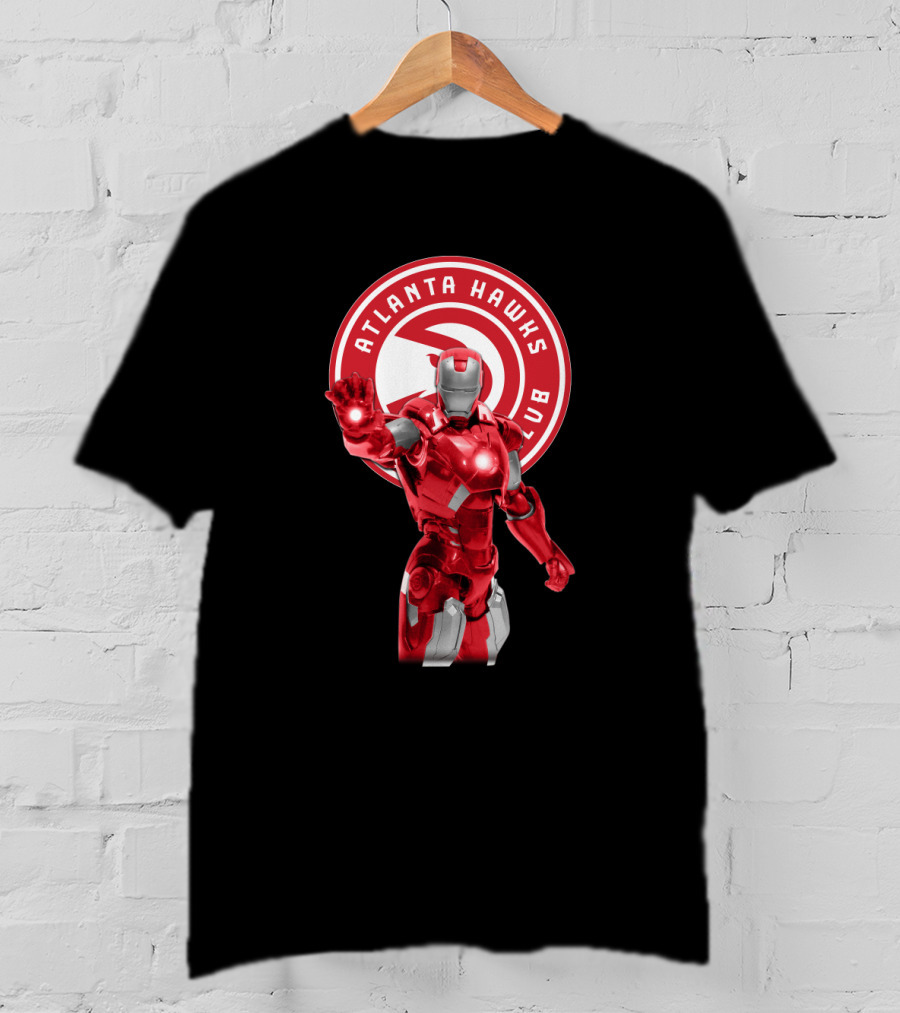 Iron Man Atlanta Hawks Basketball Fans T-Shirt