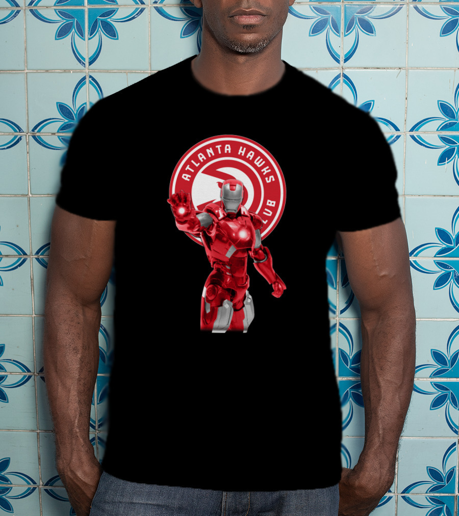 Iron Man Atlanta Hawks Basketball Fans T-Shirt