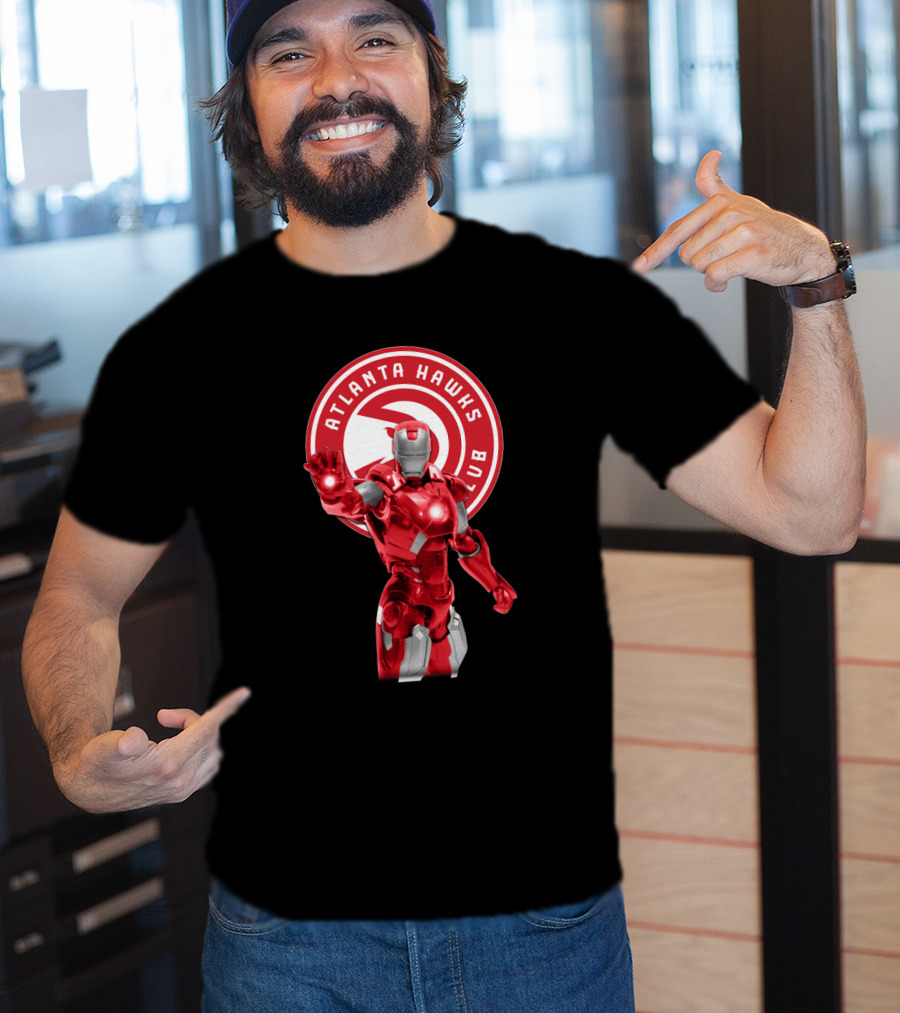 Iron Man Atlanta Hawks Basketball Fans T-Shirt