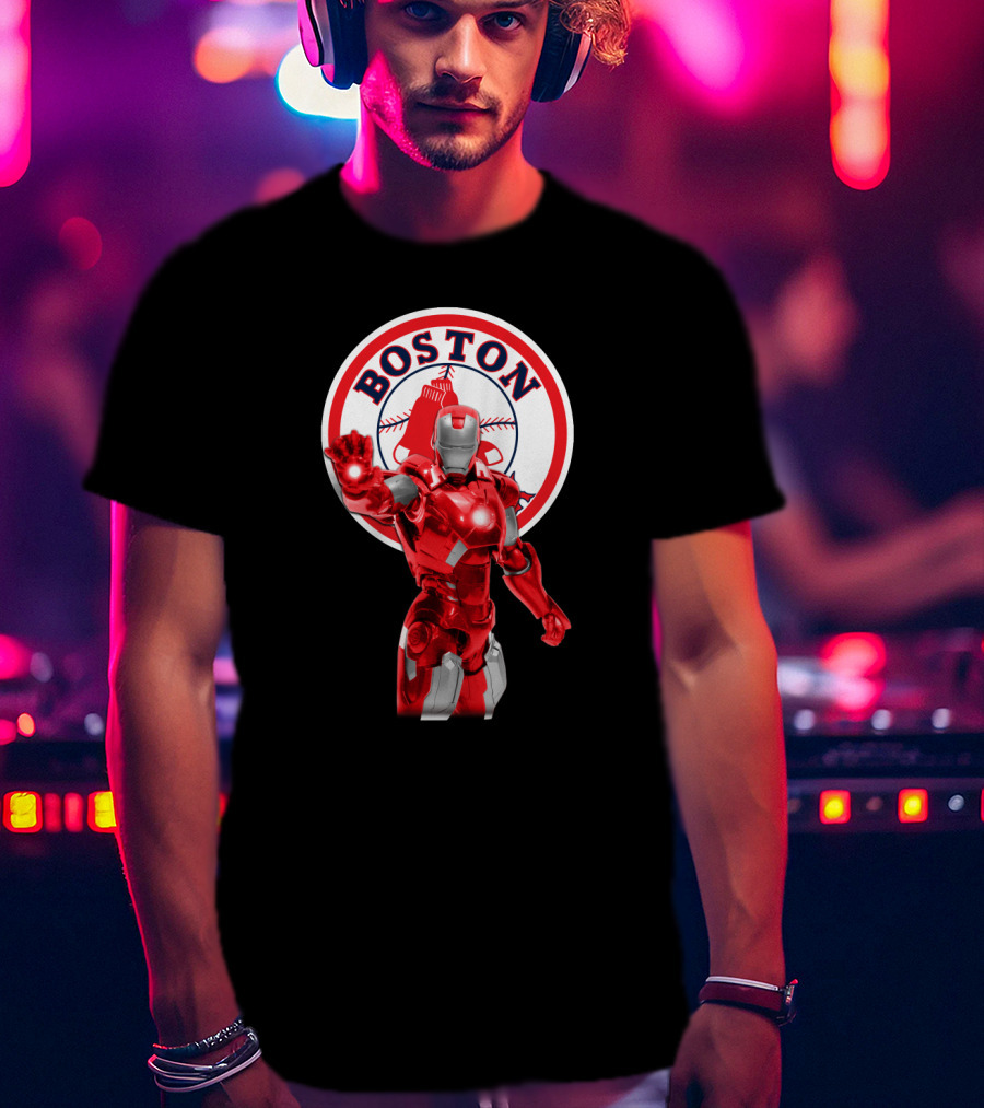 Boston Red Sox Iron Man Crossover Fan T-Shirt