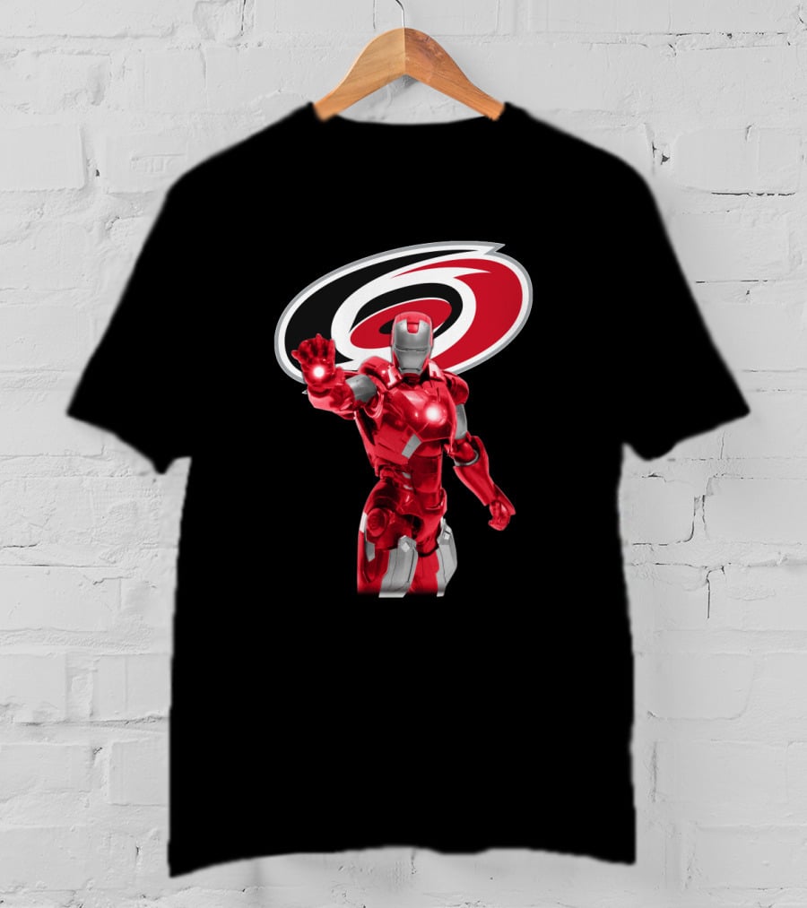 Iron Man Carolina Hurricanes Marvel NHL Crossover T-Shirt
