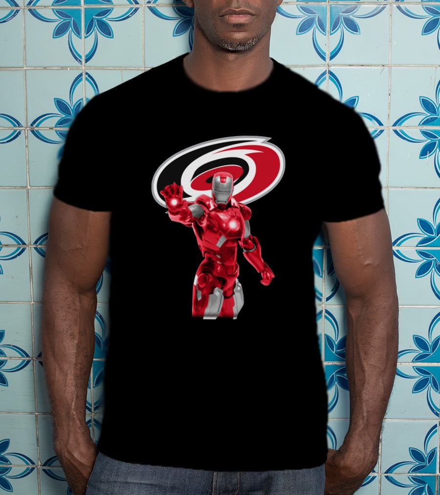 Iron Man Carolina Hurricanes Marvel NHL Crossover T-Shirt
