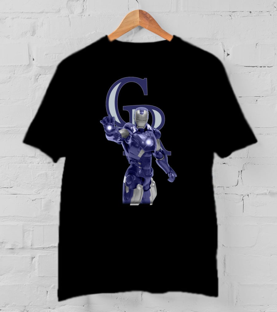 Iron Man In Colorado Rockies Colors With Team T-Shirt