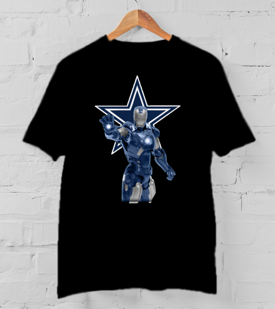 Iron Man Dallas Cowboys Fan Logo Star T-Shirt