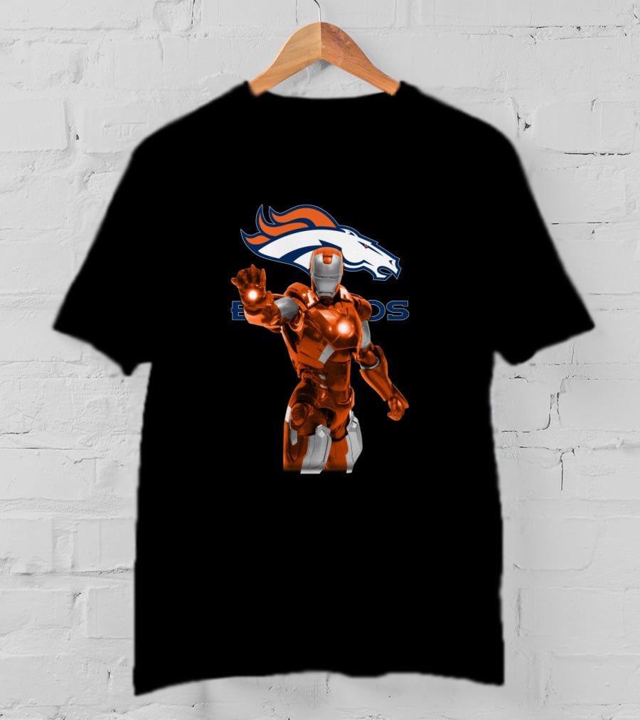 Iron Man Denver Broncos Superhero Football Fan Merchandise T-Shirt