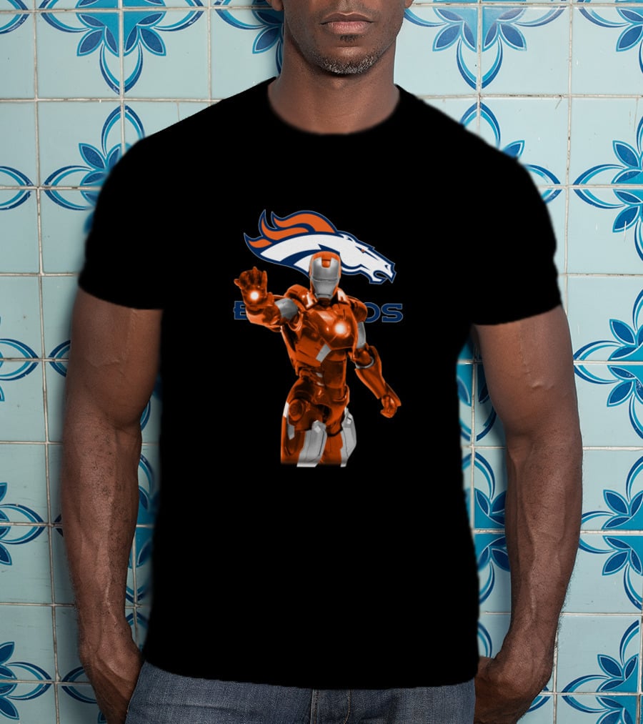 Iron Man Denver Broncos Superhero Football Fan Merchandise T-Shirt