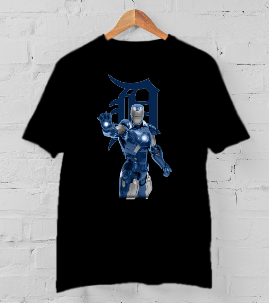 Detroit Tigers Iron Man Crossover - Iconic Marvel Superhero And MLB Team Collaboration T-Shirt