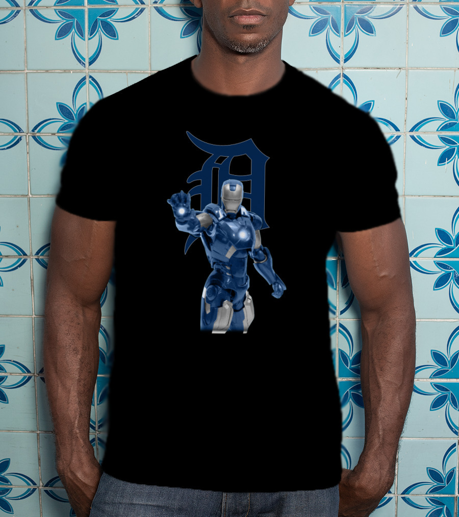 Detroit Tigers Iron Man Crossover - Iconic Marvel Superhero And MLB Team Collaboration T-Shirt