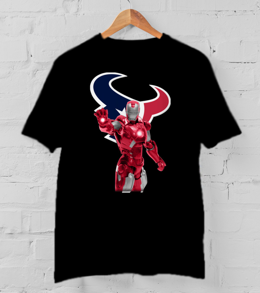Iron Man Houston Texans Superhero Fusion For Fans T-Shirt
