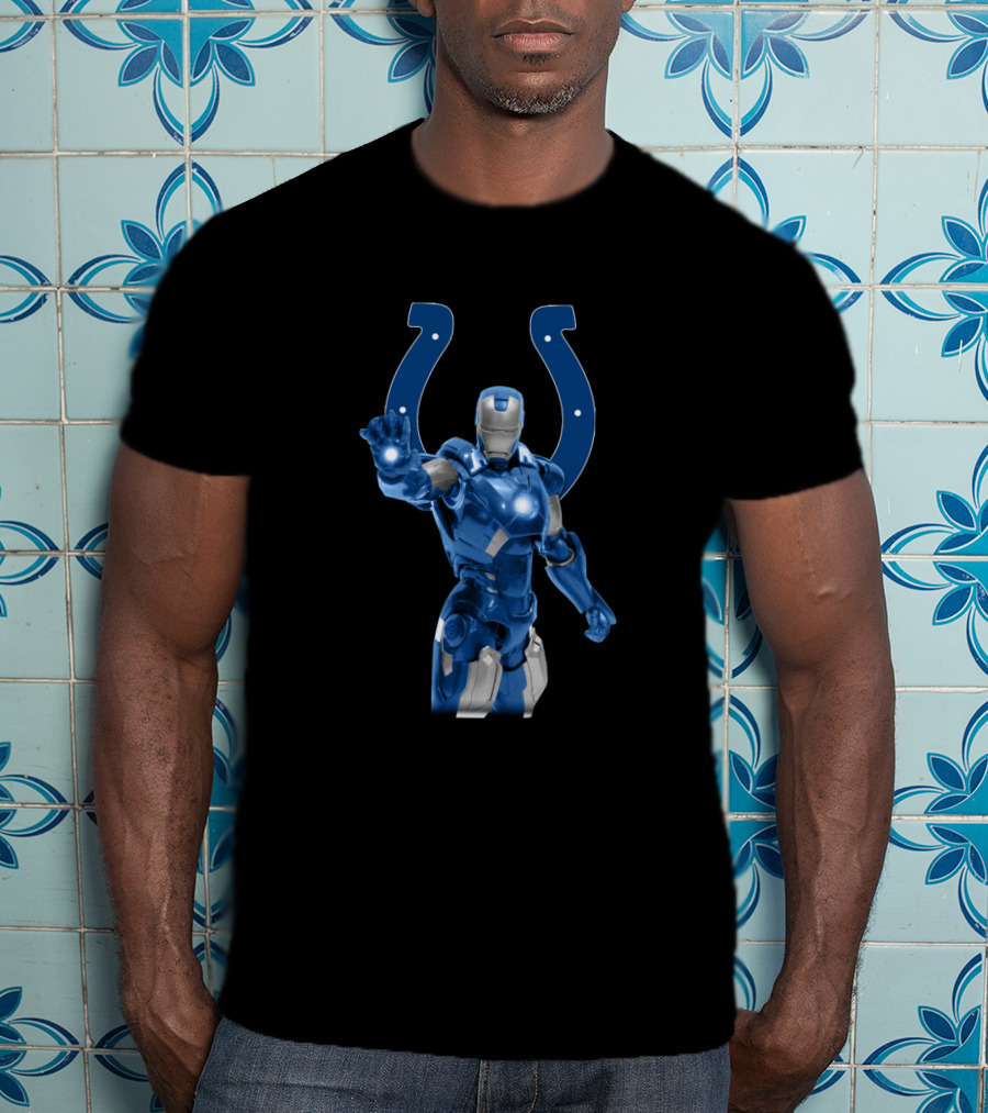 Iron Man Indianapolis Colts Marvel Avengers Fan Crossover T-Shirt