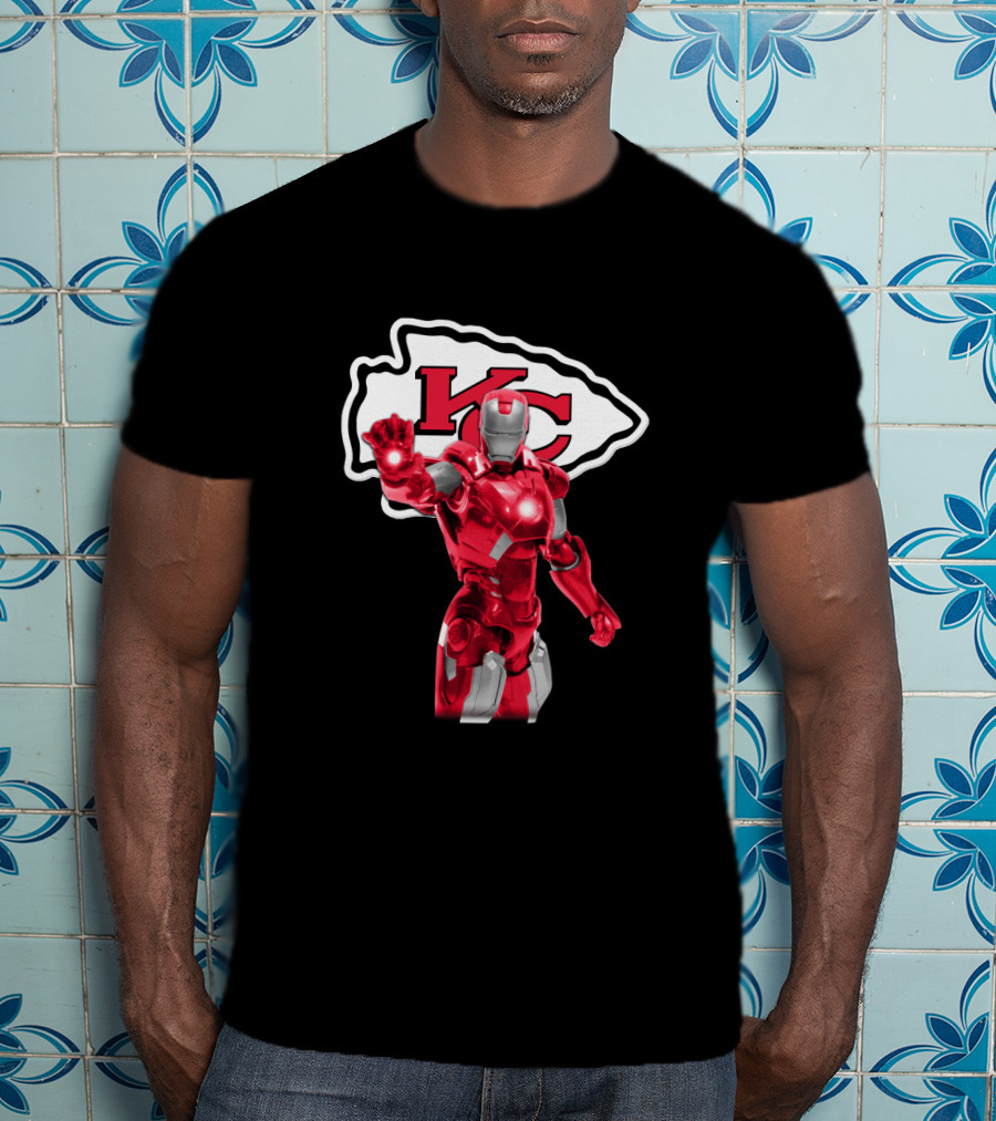 Iron Man Kc Chiefs Fans Football Enthusiasts T-Shirt