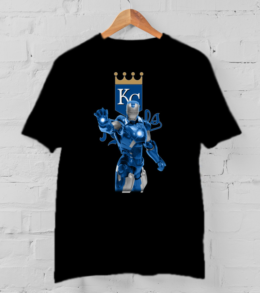 Kansas City Royals Blue Iron Man Marvel Crossover Collection T-Shirt