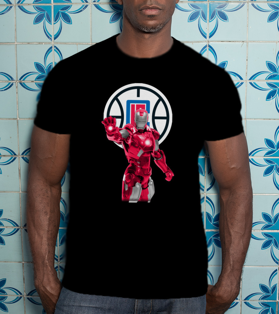 Iron Man La Clippers Basketball Hero Crossover T-Shirt