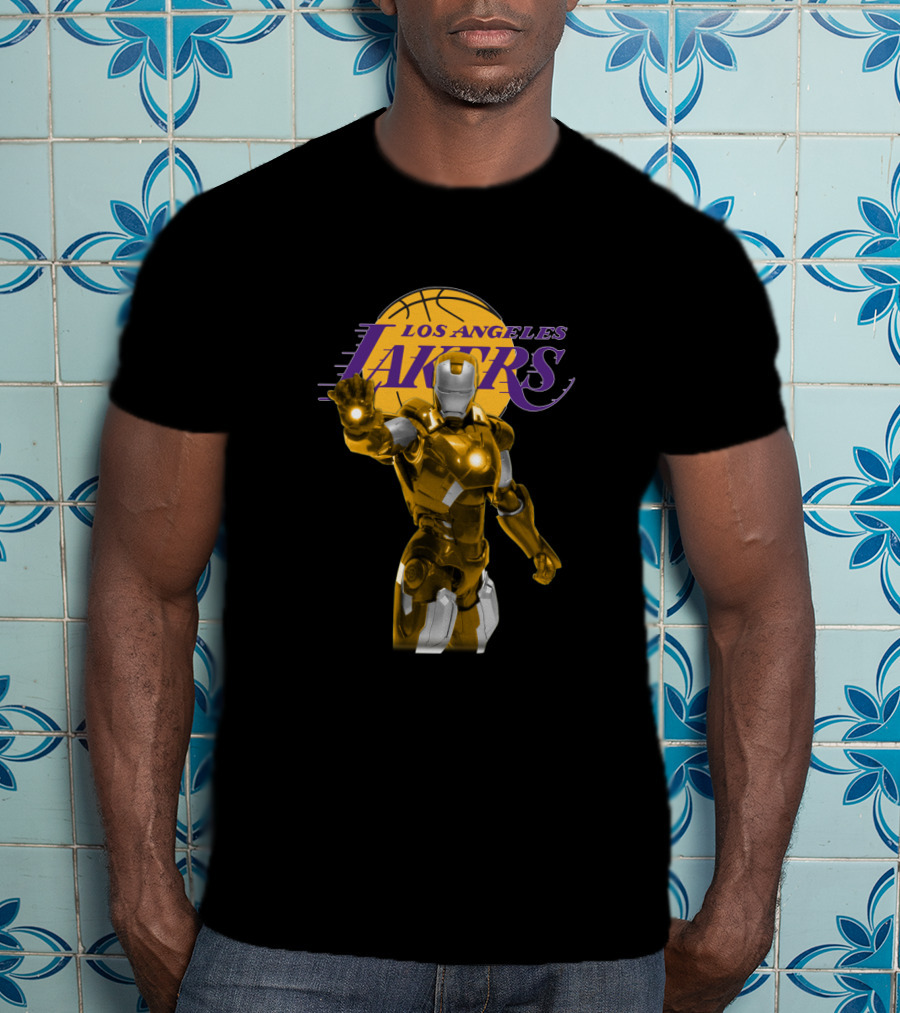 Iron Man Los Angeles Lakers Basketball Crossover For Fans T-Shirt