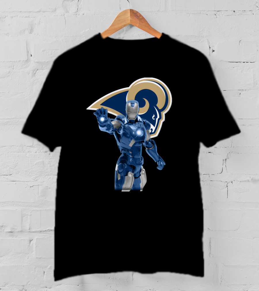 Iron Man Los Angeles Rams Superfan Crossover T-Shirt