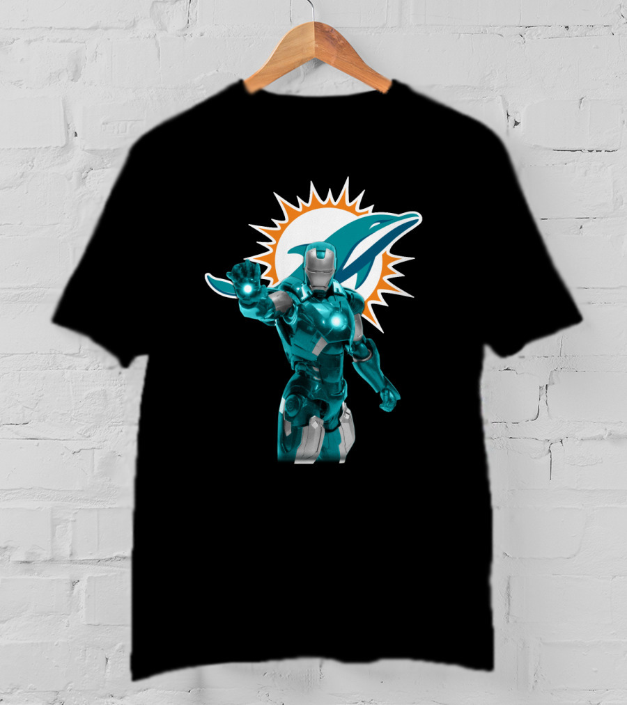 Iron Man Miami Dolphins Fan Tribute T-Shirt