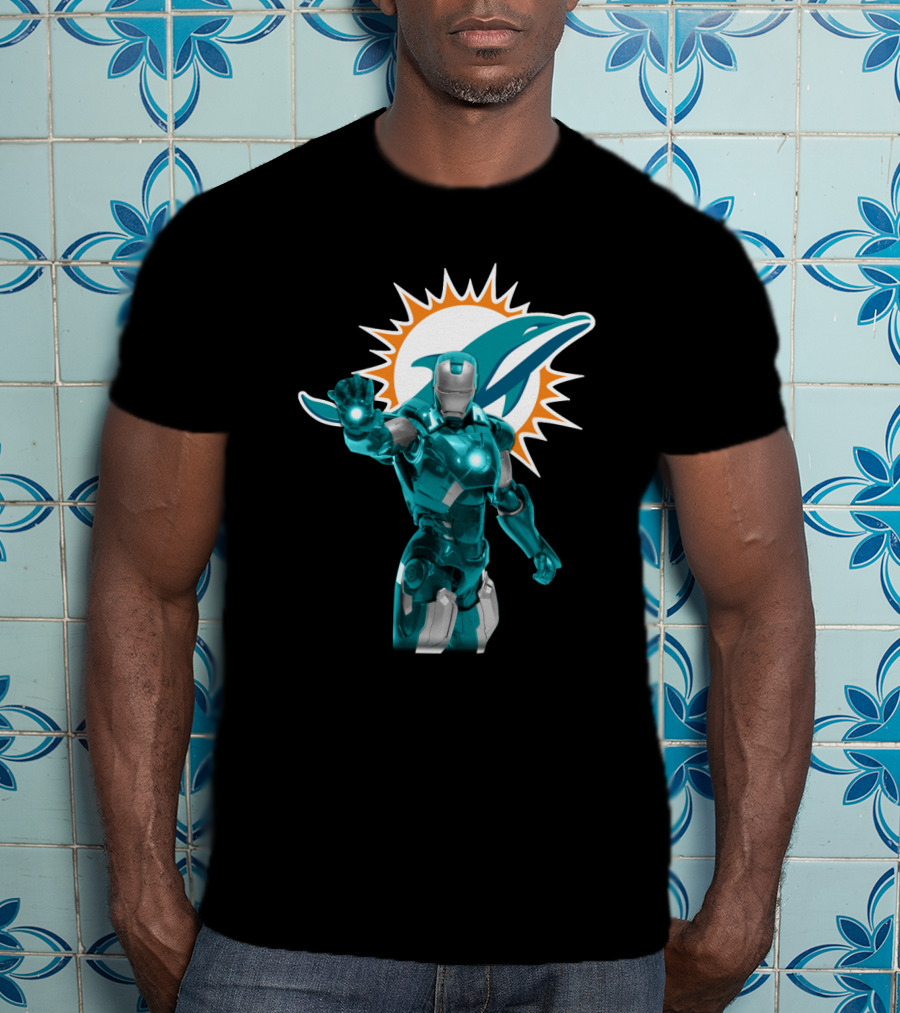 Iron Man Miami Dolphins Fan Tribute T-Shirt