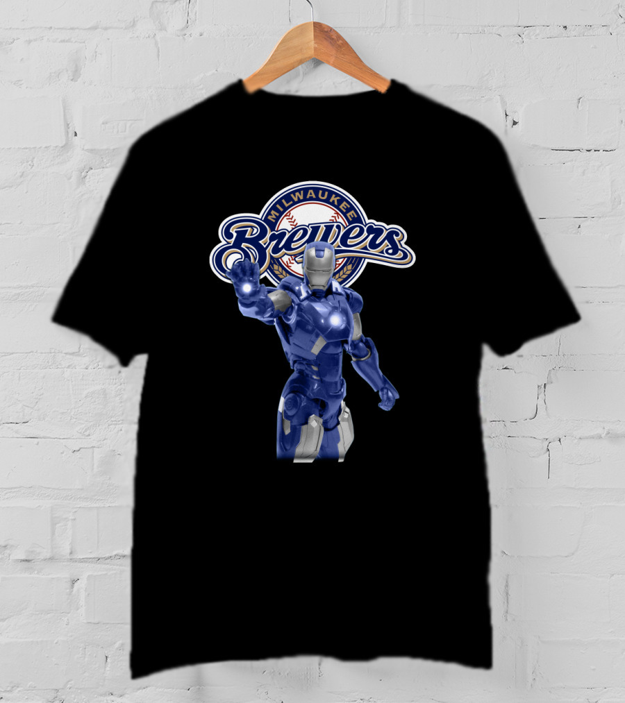 Milwaukee Brewers Iron Man Crossover T-Shirt
