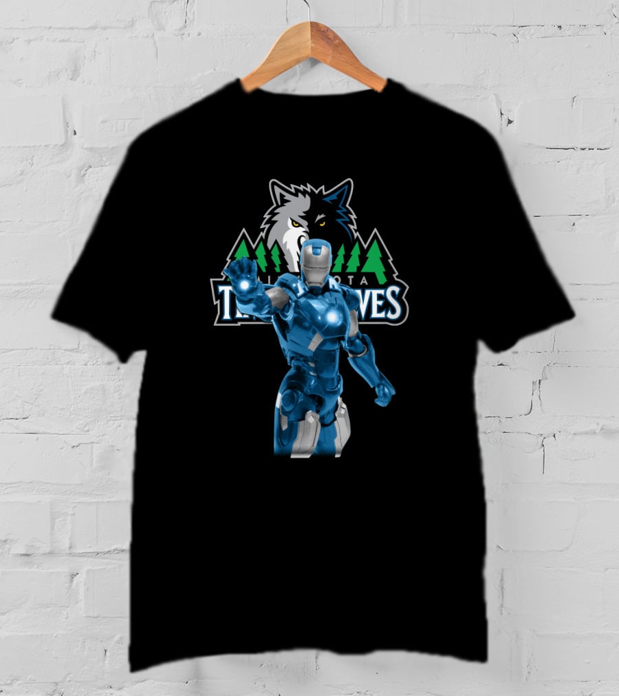 Iron Man Minnesota Timberwolves Crossover Appeal For Fans T-Shirt