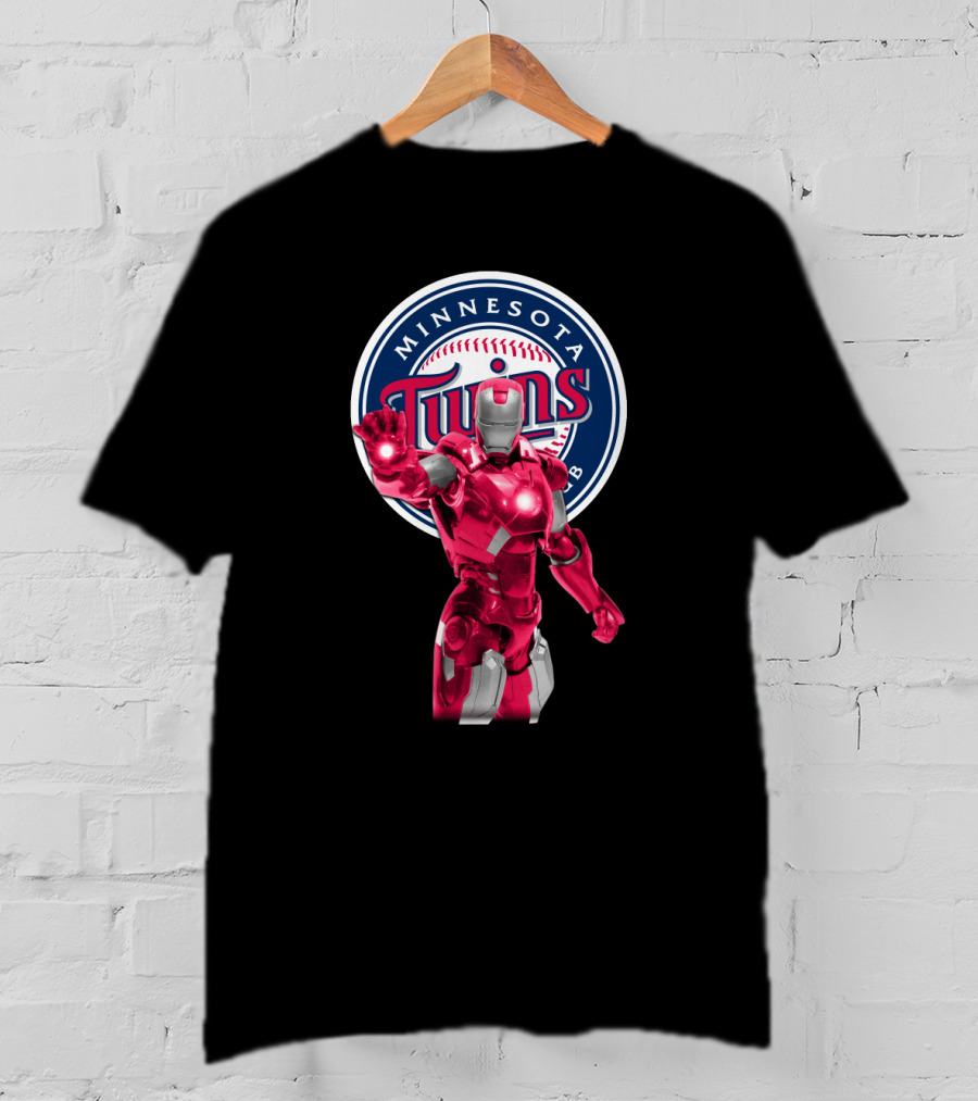 Iron Man And Minnesota Twins Crossover Logo Fusion T-Shirt