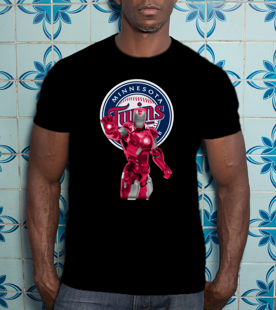 Iron Man And Minnesota Twins Crossover Logo Fusion T-Shirt